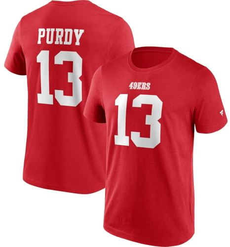 San Francisco 49ers NFL Graphic T-Shirt Shirt **Brock Purdy** (DE/NL/SE/PL, Alphanumerisch, L, Regular, Regular, Rot)