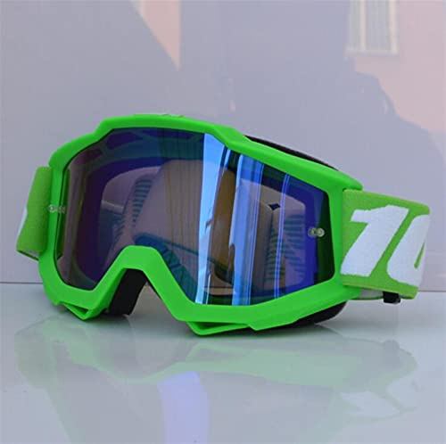 YNZUNMY Occhiali Moto,Mascherina Motocross Goggles di Motocross MTB Occhiali Offor Strada Dirt Bike Caschi Moto Goggles Ski Sport Glasses Goggles in Mountain Bike(Green)