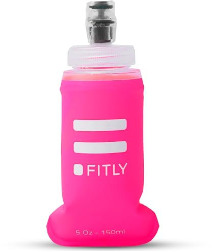 FITLY Flask 150 ml Pink - Gourde Souple Pour Sac D'hydratation De Course - Idéal pour Le Running, Vélo - Bouteille D'eau Pliable pour Utilisation en Extérieur - Flasque souple pour l'hydratation