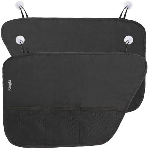 KINGKI Dog Car Door Protector丨1 Pack Extra Big & Thick Anti Pet Scratching Waterproof Vehicle Door Covers Guard Truck Interior Panel Safe SUV Universal 600D Black(Left)