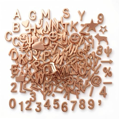 Rose Gold Felt Letter Board Letters Only, 394 Pcs 0.75 Inch Precut