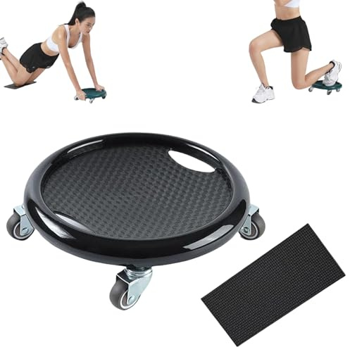 Ab Roller Wheel, ruota addominale multifunzionale da donna con tappetino, allenamento della forza per bruciare i grassi corporei e controllare la pancia a casa o in palestra (nero)
