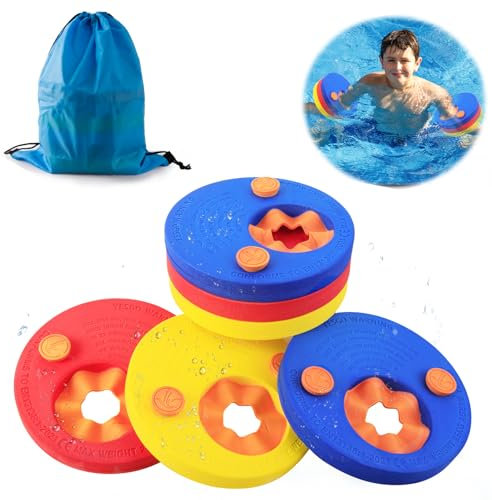 Schwimmflügel für Kinder- 6 Stück Schwimmscheiben Float Discs mit Kordelzugbeutel Eva Delphin Schwimmscheibe Schwimmen Swimming Discs für Junge Mädchen 3-6 Jahre Schwimmbad Strand Schwimmen zu Lernen