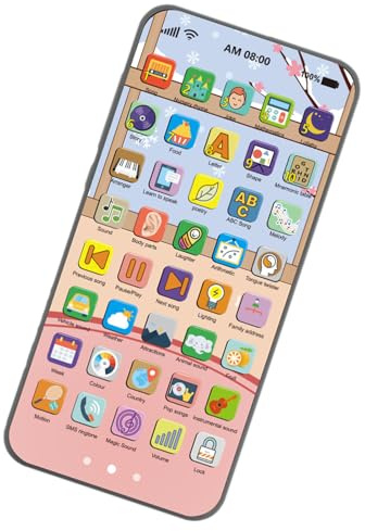 Njidher Jouet de Contes avec écran Tactile | Téléphone simulé d'éducation précoce | Jouet interactif Rechargeable pour Voyage