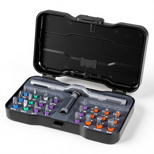 Set di cacciaviti magnetici 24 in 1, set di cacciaviti magnetici con manico a cricchetto rimovibile, cacciavite magnetico di precisione, cacciavite multi-bit per riparazioni