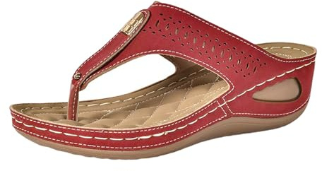 Chanclas de cuña para mujer de verano, chanclas para mujer, separadores de dedos elegantes, huecos, con correa en T, zapatos de verano, plantilla suave, sandalias de cuña, zapatos cómodos, zapatillas