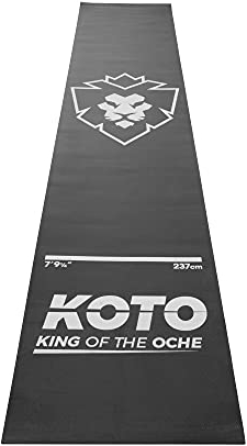 KOTO - Dartteppich Foam Carpet 290 x 60 cm, Schaum Dartmatte Schwarz für Anfänger & Profis, Dart Teppich rutschfest mit Abwurlinie