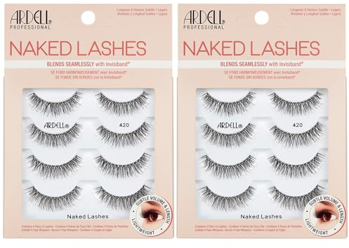 Ardell Naked Lashes 420, Wispy Lashes Natural Look False Eyelashes, 8 Pairs