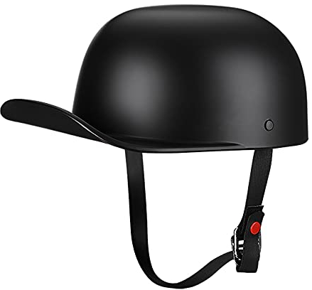 Woljay Woljay Jahrgang Jethelm Motorradhelm Retro Baseball Kappe Halbhelm Männer Frauen für Kreuzer Straße Roller Moped - DOT Certified (Matte Black,L)