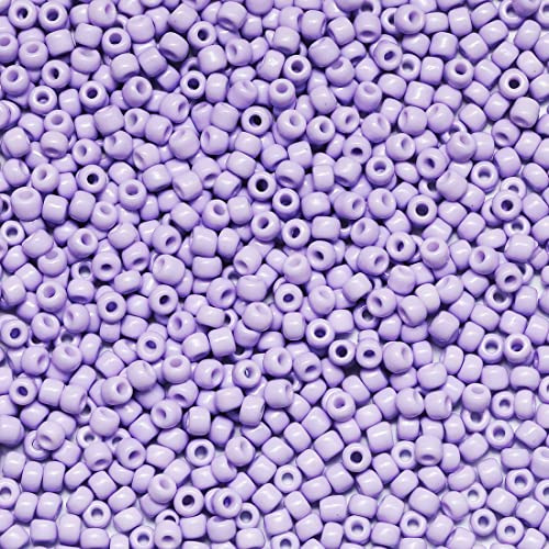 Bala&Fillic Lavender Color 3mm Seed Beads About 3600pcs/100Grams in Bag, 8/0 Glass Craft Beads for Making Bracelet Necklace Earring(Lavender Color)