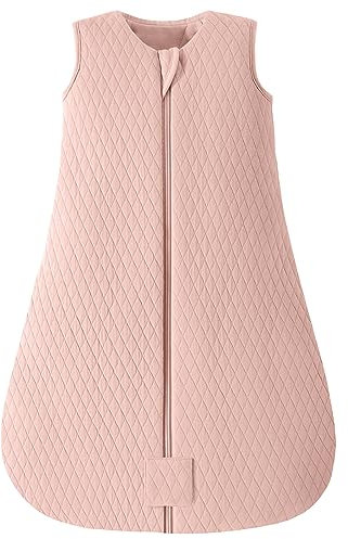 Yoofoss Baby Schlafsack Baumwolle 2.5 TOG Warm Baby Winterschlafsack Weich Babyschlafsack Neugeborene im 0-6 Monaten Perfekte für Winter Rosa