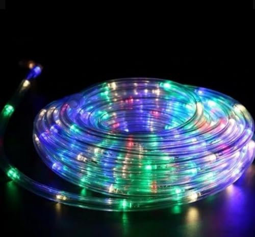 Bdit Tubo Luminoso 10 Metri (MT) 180 Luci LED Multicolor con Controller 8 Funzioni, per uso Interno ed Esterno, Decorazioni Luminose Natalizie