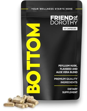 Friend of Dorothy - Bottom - Fiber Supplement - Psyllium Husk, Flaxseed & Aloe Vera - Digestive Support, Healthy Regularity & Daily Fiber for Men - 45 Capsules
