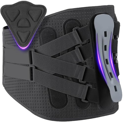 mezzuno Faja Lumbar Hombre Mujer con Soporte Biónico, Almohadilla de Apoyo 3d, Férulas Ergonómicas, 8 Puntos de Compresión, Malla Elástica Transpirable, Dolor Espalda, Ciática, Trabajo, Postura (L)