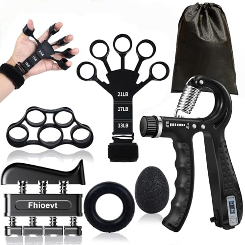 Fhioevt 6 Pezzi Hand Grip Molla Avambraccio Gripper, Avambracci Attrezzi, Resistenza Regolabile Allenamento Mani 10-60kg, Finger Esercitare Stretcher per Recupero e Allenamento da Infortunio Muscolare
