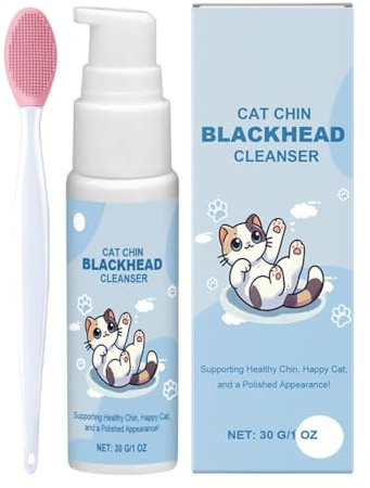 Juego de cuidado para el acné de gato, crema de acné de gato, loción limpiadora para gatos, cuida la suavidad y la frescura de la barbilla del gato, spray de limpieza para perros y gatos