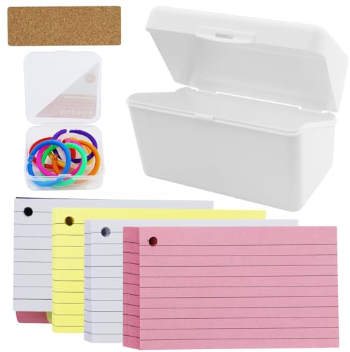 Flash Cards,Scatola Per Schede Bianche Con Foglio Lavoro,Anello Per Carte,Scatola Di Apprendimento,Scatola Apprendimento Con Flashcards