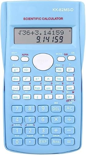 KK-82MS-D Calcolatrice Scientifica Portatile con 240 Funzioni Ingegneristiche, Display a Doppia Linea, Materiale Scolastico per Studenti, Insegnanti e Professionisti, Ufficio/Uso Domestico (Blu)