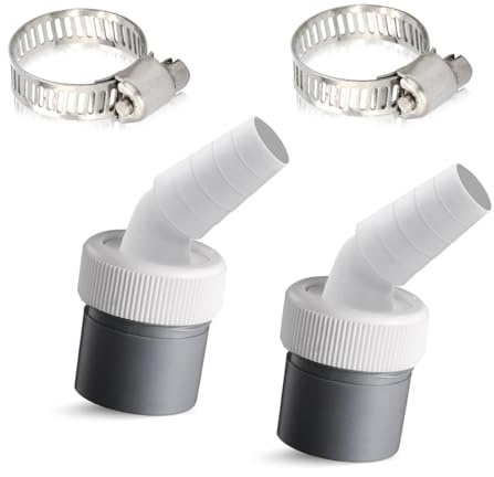 DIFLAX 2 Pezzi Raccordo Scarico per Lavatrice e per Lavastoviglie con Ingresso 18-24 mm e Uscita 40 mm, Accessorio Collegamento Lavatrice, Connettore Set Include 1 Pezzi Fascette Metalliche 20-32 mm