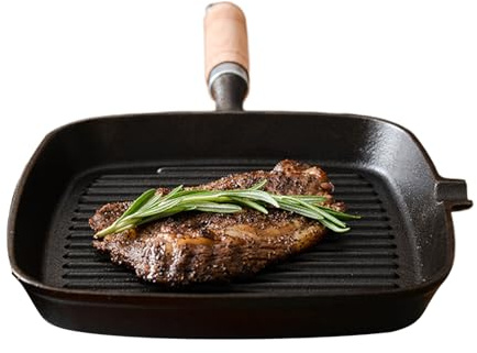 Générique Poêle À Steak | Poêle à Griller en Fonte Carrée Antiadhésive, Multifonction Portable Pour Cuisson BBQ Et Pique-nique