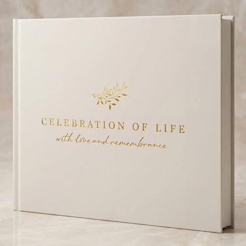 ZICOTO Beautiful Funeral Guest Book for The Celebration of Life - The Perfect Hard Cover in Loving Memory Book with Ample Space to Sign in for Guests - Premium Craftsmanship for Honoring Loved Ones