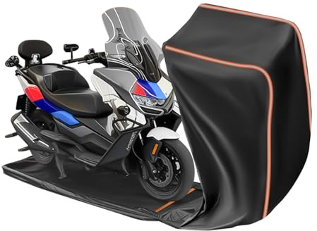 FJWDSC Funda Moto Impermeable Totalmente Cerrada, 245 x 115 x 135 cm | Protección Integral de 360°, Prueba de viento y Polvo, Protección UV, Material Oxford 420D para Scooter Ciclomotor Motocross