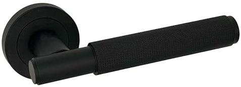MICEL 00345 - Set di maniglie con rosetta da 50 mm, finitura nera, 140 x 50 x 65 mm (nero)