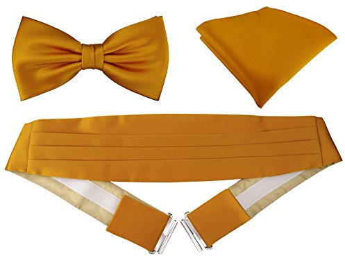 TigerTie kummerbund engångshandduk satin fluga i enfärgat Uni – skärpa bindel