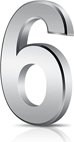 Vicloon Número de Casa, Número de la Puerta, Plata de 7.5 cm de Altura, Aspecto Flotante, Números de dirección de casa de calle, ABS Acryl(6)
