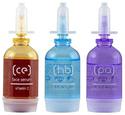 Skincyclopedia - Gesichtspflege Set, Geschenke für Frauen, Beauty Geschenkset mit Vitamin C Serum, Hyaluron Serum und Gesichtsserum mit Peptide, perfekte Geburtstagsgeschenk, 3 x 15 ml