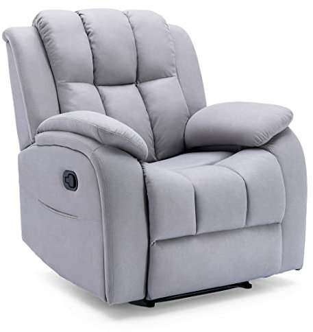 More4Homes BROOKLINE FABRIC RECLINER GAMING CINEMA LOUNGE SOFA CHAIR GREY