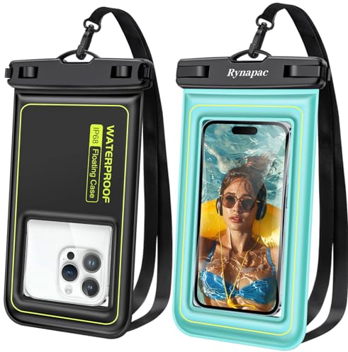 Rynapac wasserdichte Handyhülle, IP68 Schwimmende wasserfeste handyhülle, 2 stück Unterwasser handyhülle Kompatibel mit iPhone 15 14 13 12 11 Pro XS Max XR X SE Samsung S23 S22 S21 bis zu 6,8