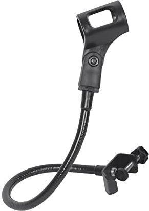ALEOHALTER Microphone Stand, Flexible Gooseneck Desktop Mic Stands Holder 360 Adjustable Desk Mic Boom Arm Stand with Clip Microphone Snake Clamp Stand(Black)