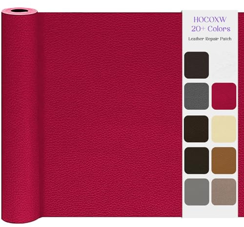Pelle Adesiva per Riparazioni 300x40cm, Patch di Riparazione in Pelle, Ecopelle Adesiva per Divani, Patch PU Pelle Adesiva per Divano, Sedile Auto, Mobili, Borsa in Pelle, Tappezzeria(Rosso Vino)