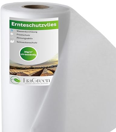 EraGreen Telo protettivo 30g/m² - 3,2m x 20m - Telo antigelo per piante, tessuto non tessuto traspirante, ideale per la copertura di aiuole di verdure