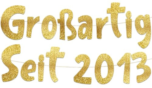 Glitzer-banner med Aufschrift Großartig Seit 2013, Party-Dekorationen und Zubehör für 12. Geburtstag