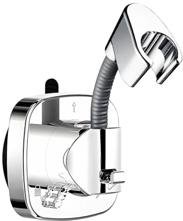 Support de pommeau de douche rotatif à 360° sans perçage avec ventouse, support de douche amovible, accessoires de douche pour douchette (argent)