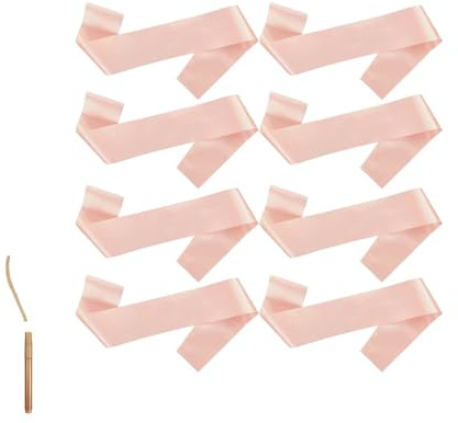 Wuzdy 8 Fascia per Feste con 1 Penna in Metallo Color Rame, Fasce Personalizzate, Fasce Bianche, per Il Banchetto di Nozze, Nastro per La Decorazione delle Feste, Nastro per Il Fai da Te (Rosa)