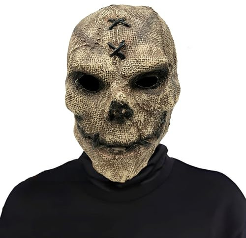 Halloween skräck dödskalle mask, skallig mask av latex, heltäckande huvud dödskalle latex skrämmande mask, läskiga tillbehör för halloween, karneval