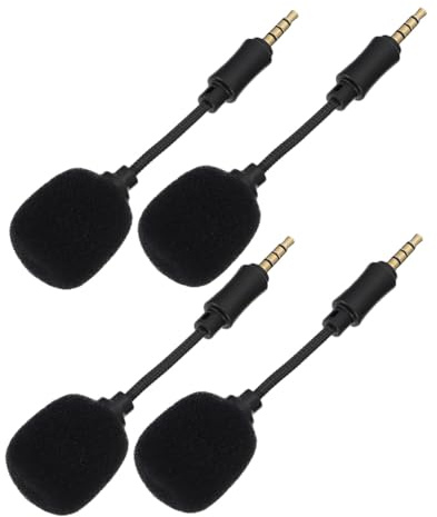 DEARMAMY 4 Piezas Micrófono de Reducción de Ruido Trrs Profesional para Grabación y Streaming Unidades Compacto y Portátil Compatible con Móvil y PC Alta Sensibilidad y Respuesta Amplia