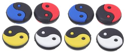 Abaodam Amortiguadores de Vibraciones para Raquetas de Tenis 1 Set (8 Unidades) de Silicona Diseño Taiji en Colores, Accesorio Antivibración para Mejorar el Control Estabilidad