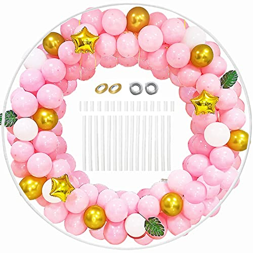 Kit Arco Palloncino Rotondo,Kit Arco Palloncini Bianco,Materiale Riutilizzabile,Supporto per Palloncini da Sscrivania Regolabile,utilizzato per compleanni,matrimoni,Natale e altre feste