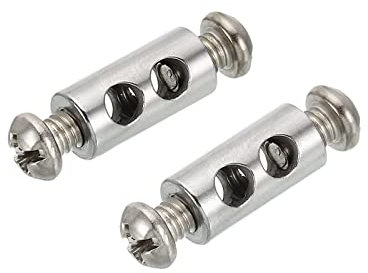 PATIKIL Alambre Cuerda Clips, 1 Juego/20uds Acero Cable Abrazaderas 3mm 3,5mm Dobles Agujeros Cable Bloqueo Cuerda Accesorios Clip con M4*0.7 Tornillos para Cable