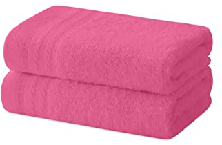 Degrees Home – Set mit 2 Bidet-Handtüchern, Badetüchern, kleinen Handtüchern, 100 % Baumwolle, 480 g/m², Maße 30 x 50 cm - ROSA
