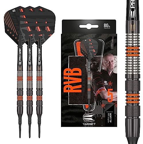Target Darts Raymond Van Barneveld RVB 80 Black G2 18G 80% Tungsten Soft Tip Darts-Set