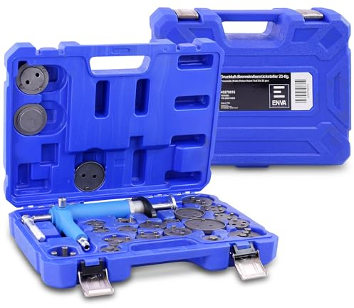 ENVA Druckluft Bremskolbenrücksteller 23TLG. Universal Bremsrückstellwerkzeug Set inkl. Magnetadapter Bremsen Rücksteller zum Drehen & Drücken von Bremskolben