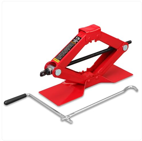 Big RED T10152-2 Torin Car Scissor Jack: Steel Portable Tire Jack with Handle Mounts Durable Leveling Jacks for Car, Truck, Sedans, MPV, 1.5 Ton (3,300 lbs) Capacity