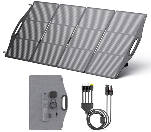 [N-Type Solarzelle] BigBlue 200W Solarpanel ETFE, Faltbares Solarmodul mit 5 Anschlussart für Tragbare Powerstation und Batterie, IP68 Solarladegerät für Camping Garten Balkon Wohnwagen