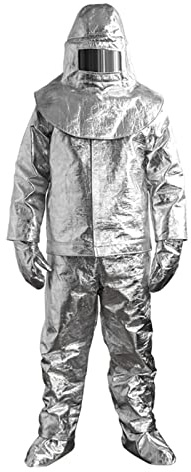 Generic Fireproof Overalls | Heat Resistant Clothing Fireproof Suit For Firefighters, 1000°C Thermal Insulation Clothing, Flame Resistant Anti-static Welding Coverall Boiler Suit