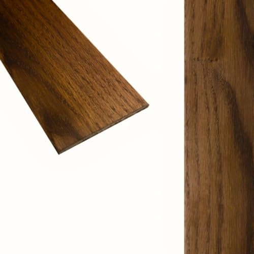 Solid Oak Flat Threshold Transition Door Bar 70mm Wide x 6mm Thick - For Solid, Engineered & Laminate Flooring. 0.9m, 1.1.0m, 1.8m or 2.7m Lengths. (Light Brown Walnut Stained Oak, 2.7m)